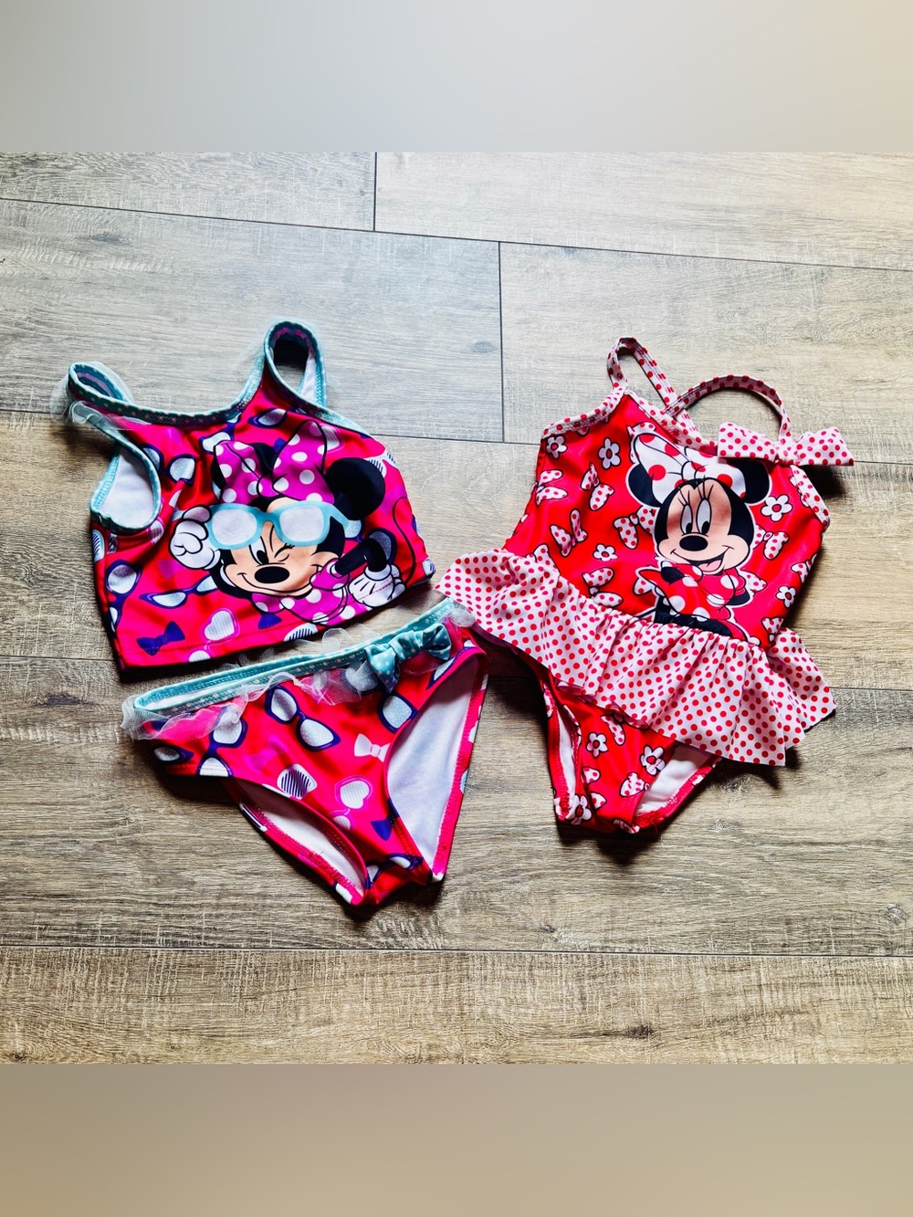 Disney Minnie Mouse Swimsuit Bundle 3T Girls Bikini & One Piece Swimwear